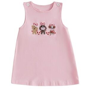 Valentine Dress Embroidered Animals & Hearts NEW size 18-24 months